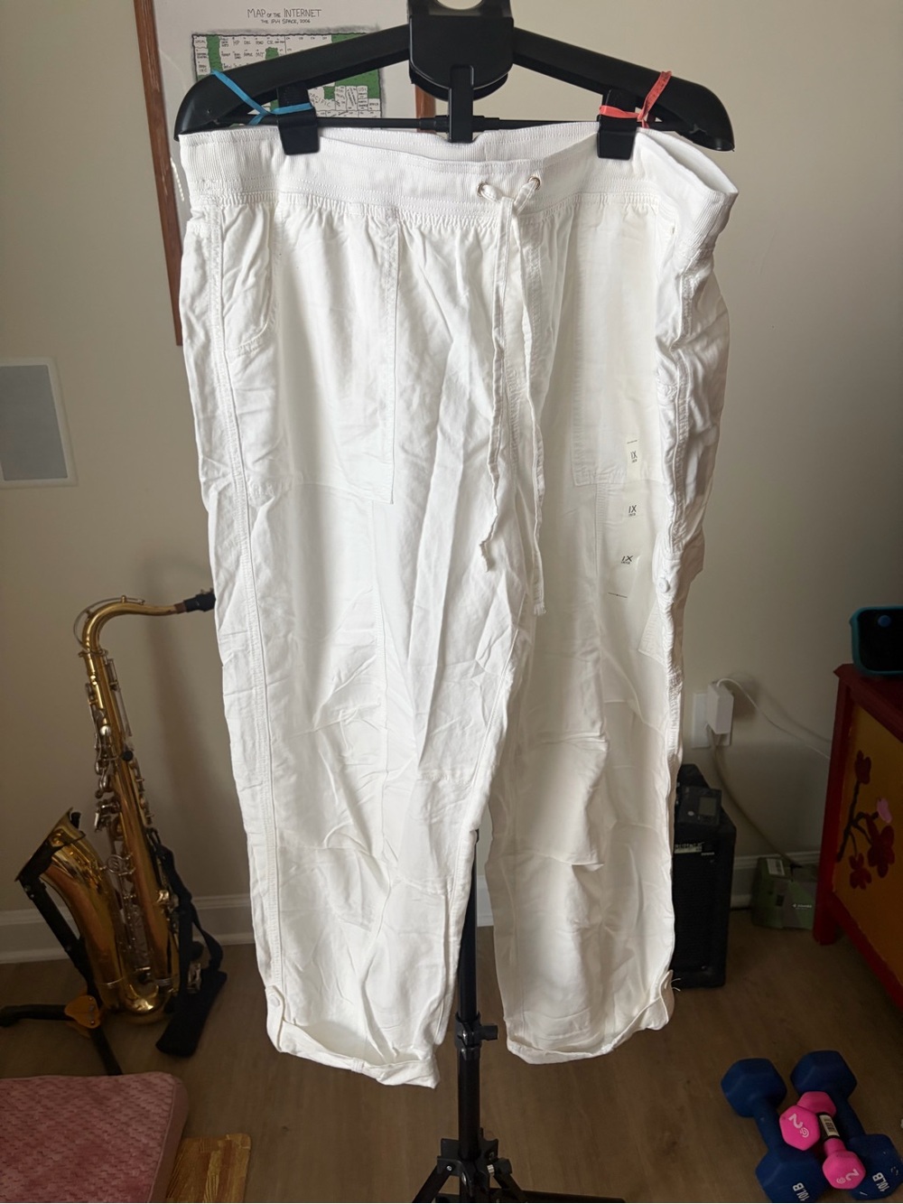 Tommy Hilfiger Soft Cargo White Pull-On Pants Size 1X NWT ⚓